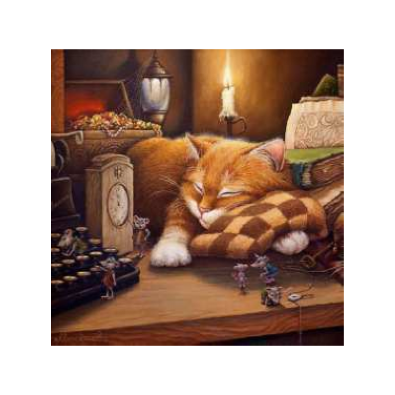 Sleeping cat 30x30 cm