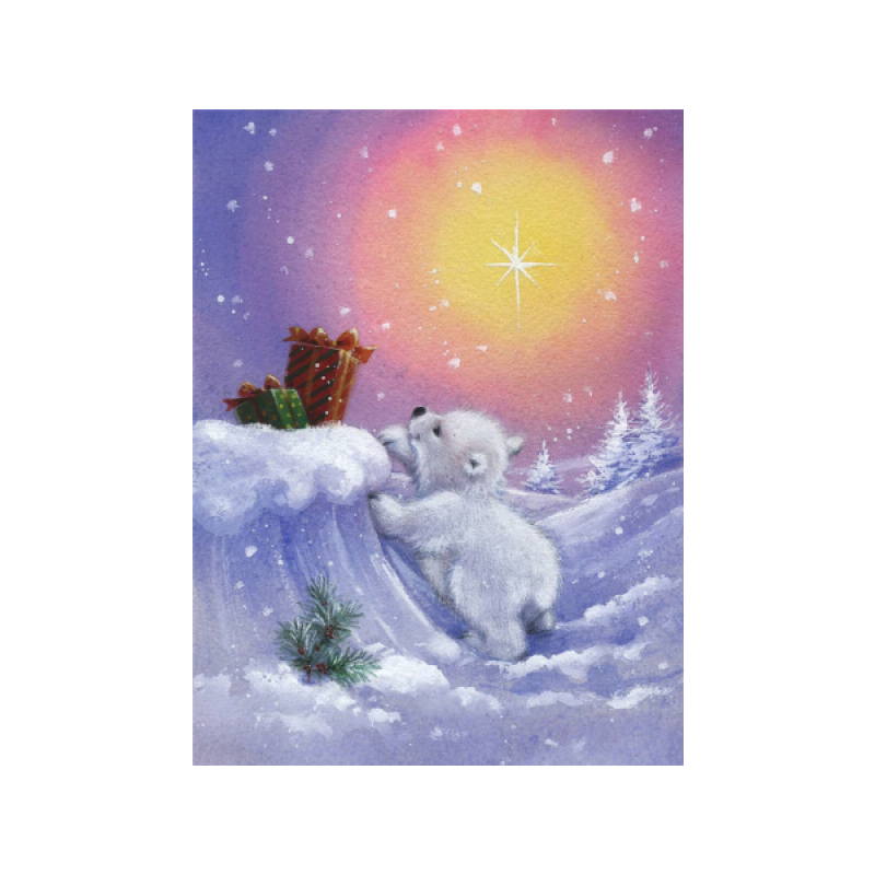 Polar Bear With Gifts 30x40 cm