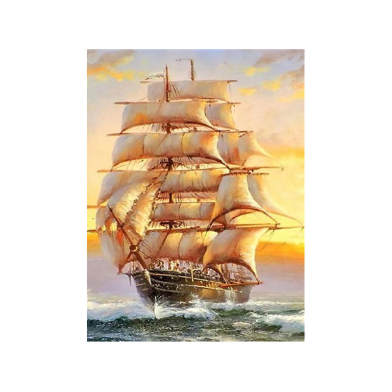 Sailboat at sunset 30x40 cm
