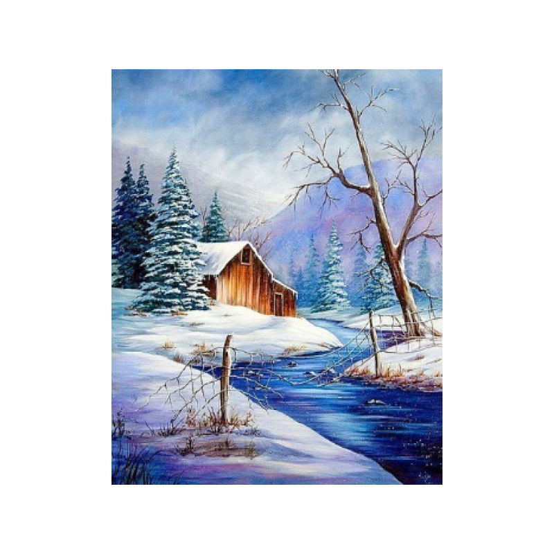 River in winter 40x30 cm