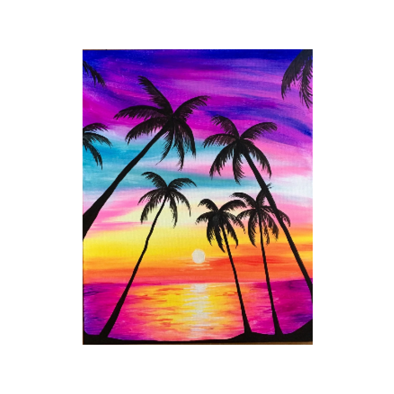 Palm trees with sea view 30x40 cm