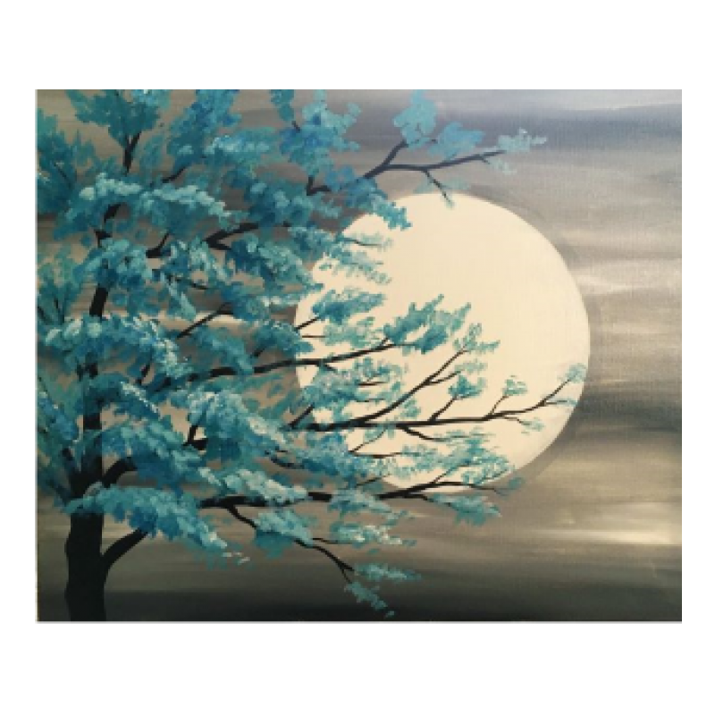 Moon view through the Branches of a Tree 30x40 cm