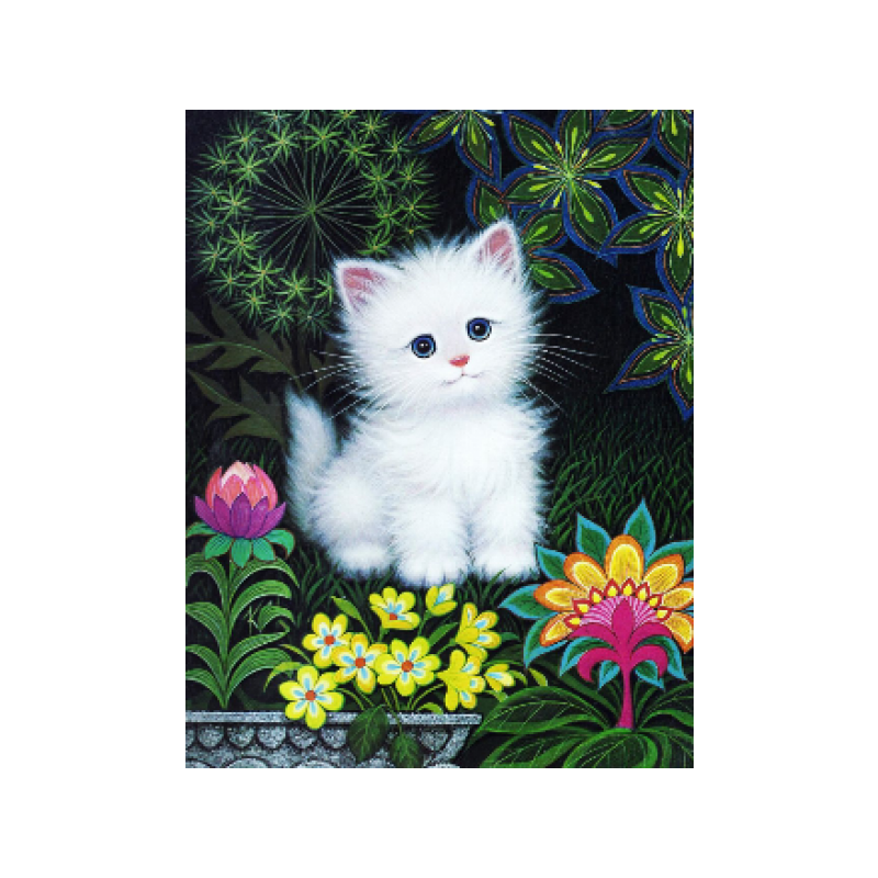 Snow-white Kitten 30x40 cm