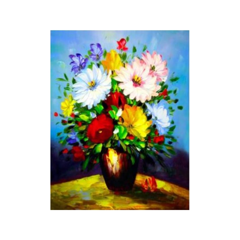 Colorful flowers in a vase  30x40 cm