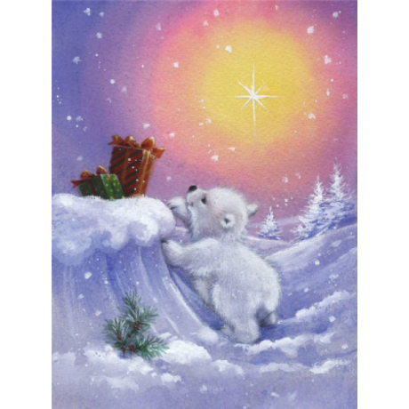 Polar Bear With Gifts 30x40 cm