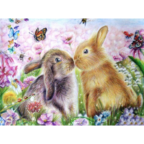 Two rabbits 1 30x40 cm