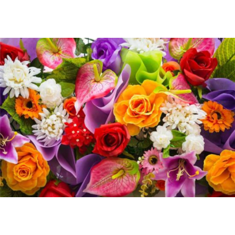 Colorful flowers 60x40 cm
