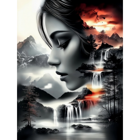 Mõtlik naine 40x50 cm