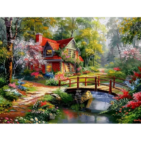 Kaunis maja metsas 30x40 cm