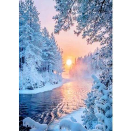 Winter sunset 40x30 cm
