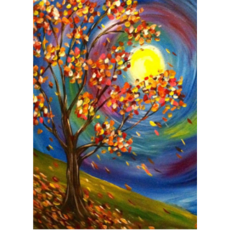 Tree with a colourful Sky 30x40 cm