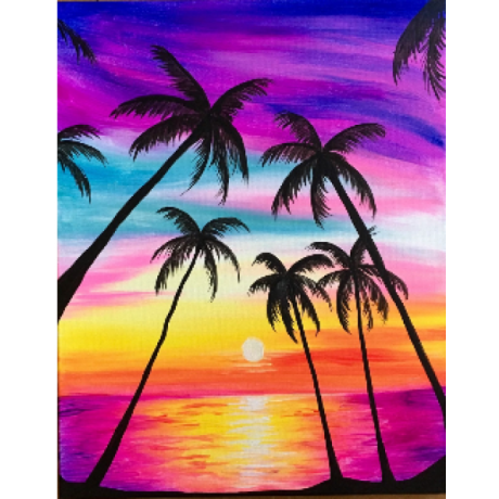 Palm trees with sea view 30x40 cm