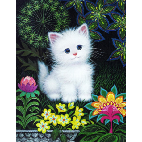 Snow-white Kitten 30x40 cm