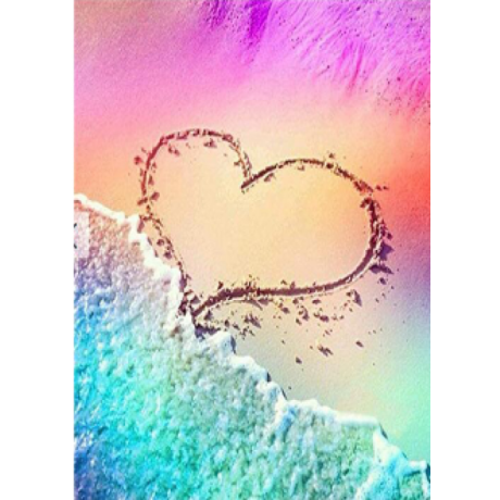 Hearth on a Colourful Beach 30x40 cm