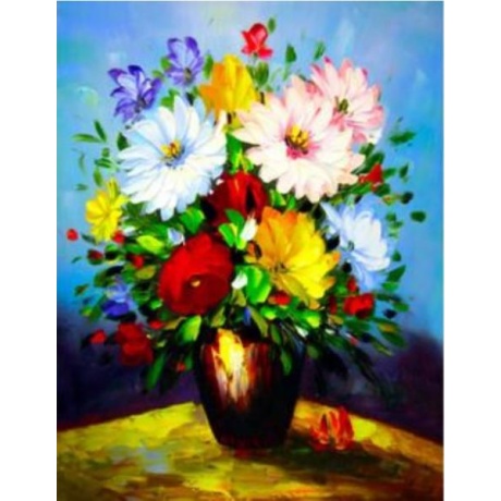 Colorful flowers in a vase  30x40 cm