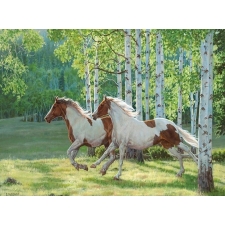 Running horses  40x50 cm