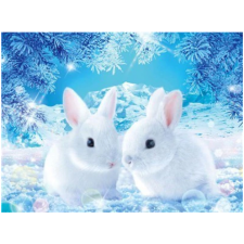 Белые кролики 30x40 cm