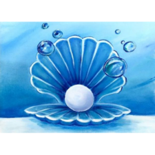 Seashell with pearl 30x40 cm