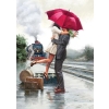 Couple with umbrella 30x40 cm