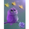 Purple Owl 30x40 cm